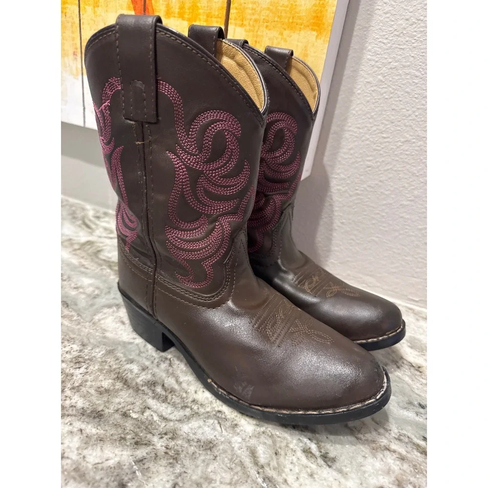SMOKY‎ MOUNTAIN GIRLS' MONTEREY WESTERN BOOTS - ROUND TOE Size 2.5